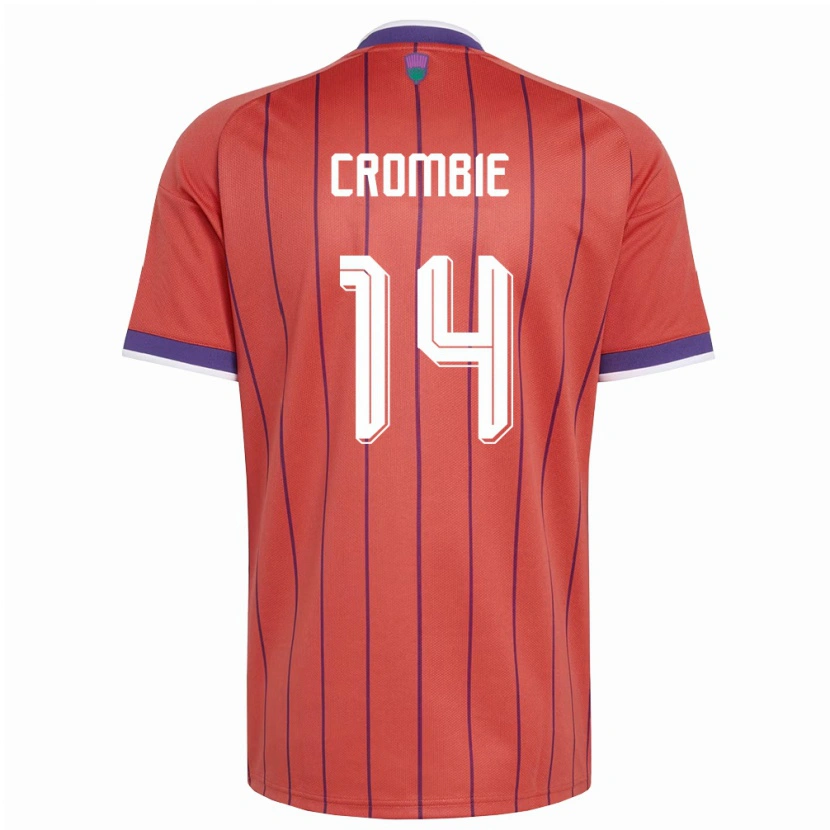 Danxen Dětské Skotsko Ethan Crombie #14 Oranžová Fialová Daleko Hráčské Dresy 26-28 Dres
