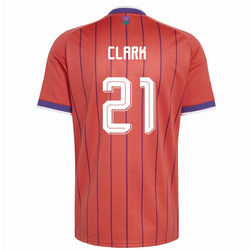 Danxen Dětské Skotsko Zander Clark #21 Oranžová Fialová Daleko Hráčské Dresy 26-28 Dres