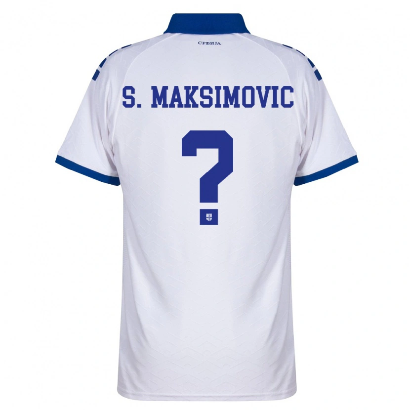 Danxen Dětské Srbsko Strahinja Maksimovic #0 Námořnická Bílá Červená Daleko Hráčské Dresy 26-28 Dres