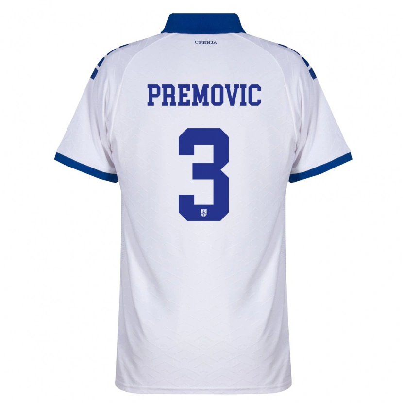 Danxen Dětské Srbsko Relja Premovic #3 Námořnická Bílá Červená Daleko Hráčské Dresy 26-28 Dres