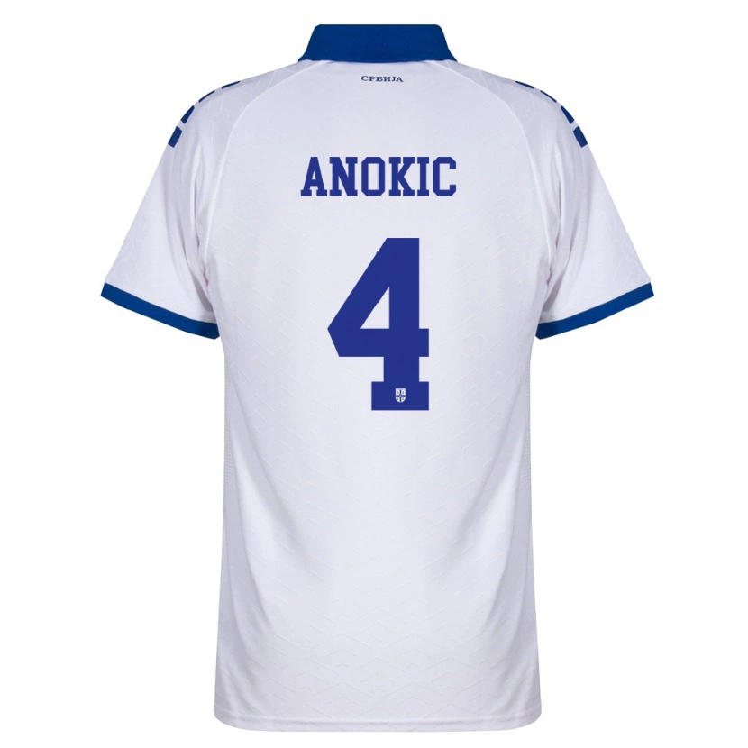 Danxen Dětské Srbsko Dragan Anokic #4 Námořnická Bílá Červená Daleko Hráčské Dresy 26-28 Dres