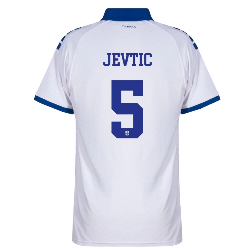 Danxen Dětské Srbsko Lazar Jevtic #5 Námořnická Bílá Červená Daleko Hráčské Dresy 26-28 Dres