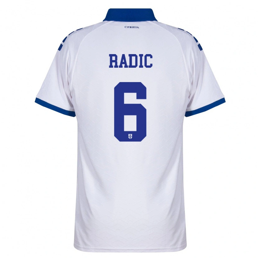 Danxen Dětské Srbsko Mihailo Radic #6 Námořnická Bílá Červená Daleko Hráčské Dresy 26-28 Dres