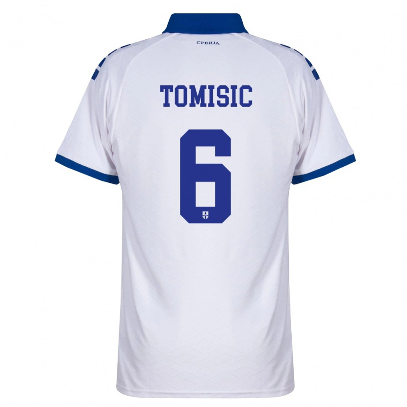 Danxen Dětské Srbsko Vukasin Tomisic #6 Námořnická Bílá Červená Daleko Hráčské Dresy 26-28 Dres