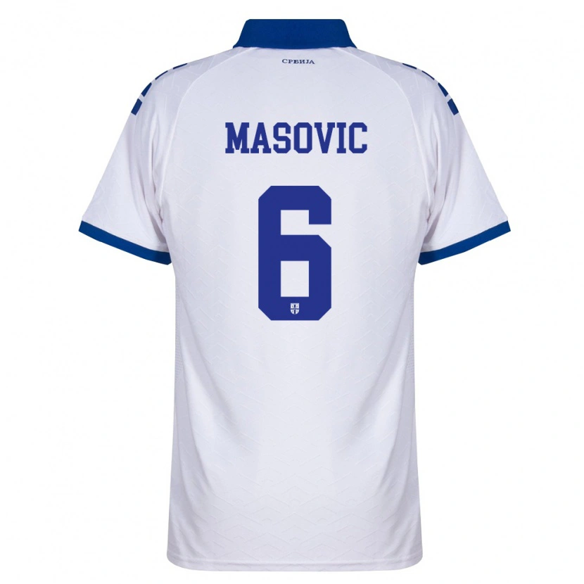 Danxen Dětské Srbsko Erhan Masovic #6 Námořnická Bílá Červená Daleko Hráčské Dresy 26-28 Dres