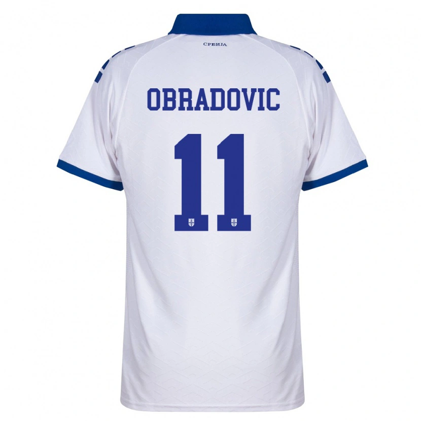 Danxen Dětské Srbsko Ognjen Obradovic #11 Námořnická Bílá Červená Daleko Hráčské Dresy 26-28 Dres