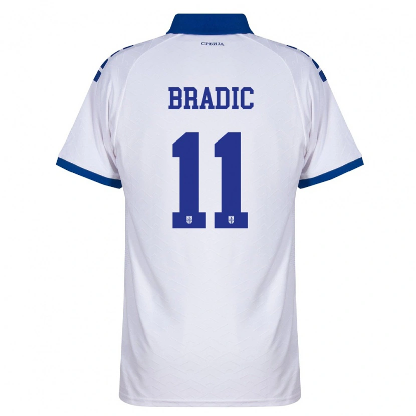 Danxen Dětské Srbsko Vuk Bradic #11 Námořnická Bílá Červená Daleko Hráčské Dresy 26-28 Dres
