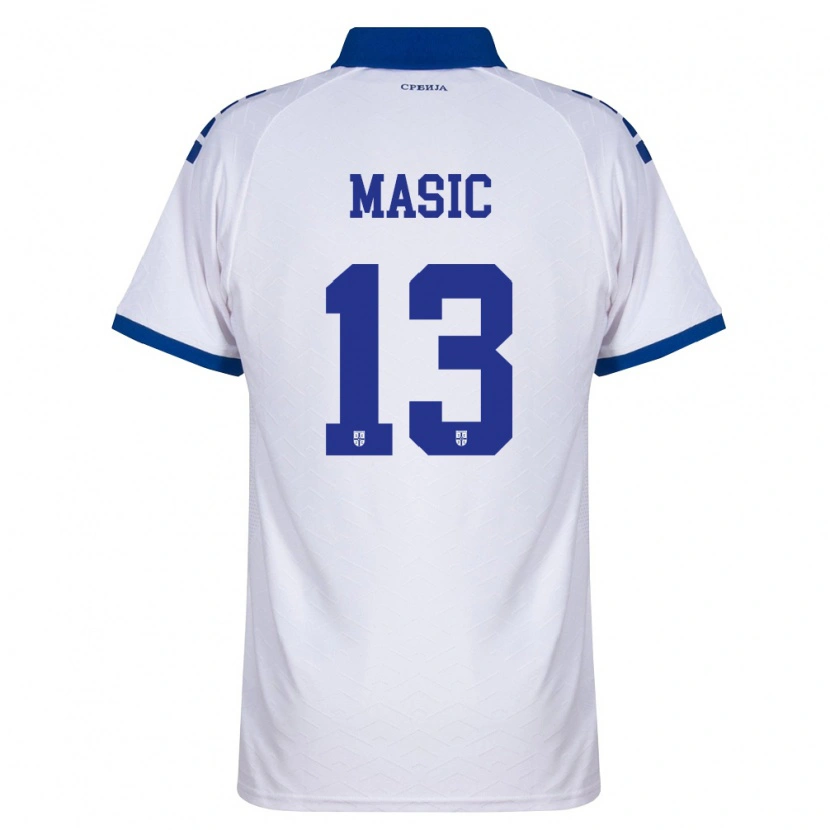 Danxen Dětské Srbsko Stefan Masic #13 Námořnická Bílá Červená Daleko Hráčské Dresy 26-28 Dres