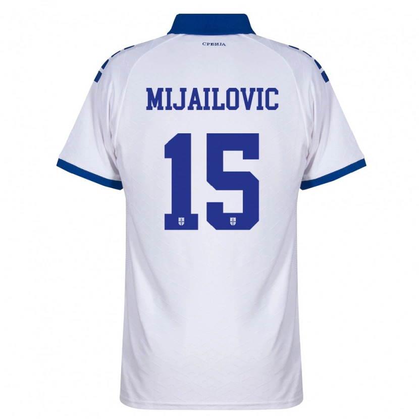 Danxen Dětské Srbsko Relja Mijailovic #15 Námořnická Bílá Červená Daleko Hráčské Dresy 26-28 Dres