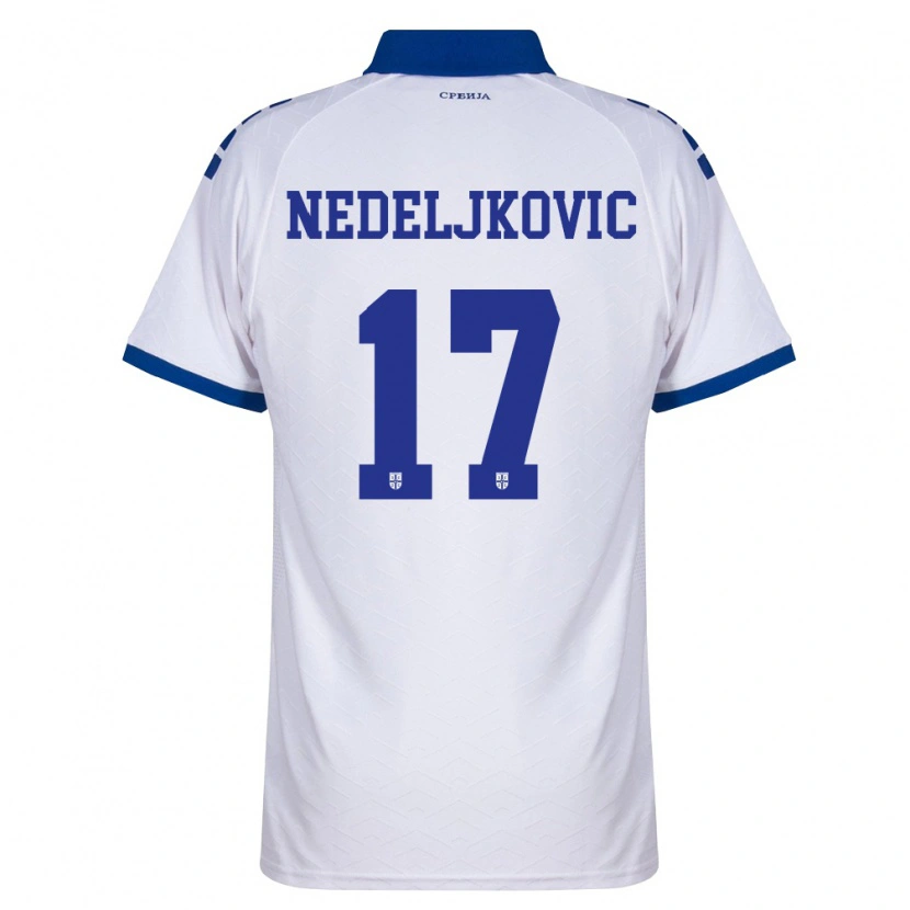 Danxen Dětské Srbsko Kosta Nedeljkovic #17 Námořnická Bílá Červená Daleko Hráčské Dresy 26-28 Dres