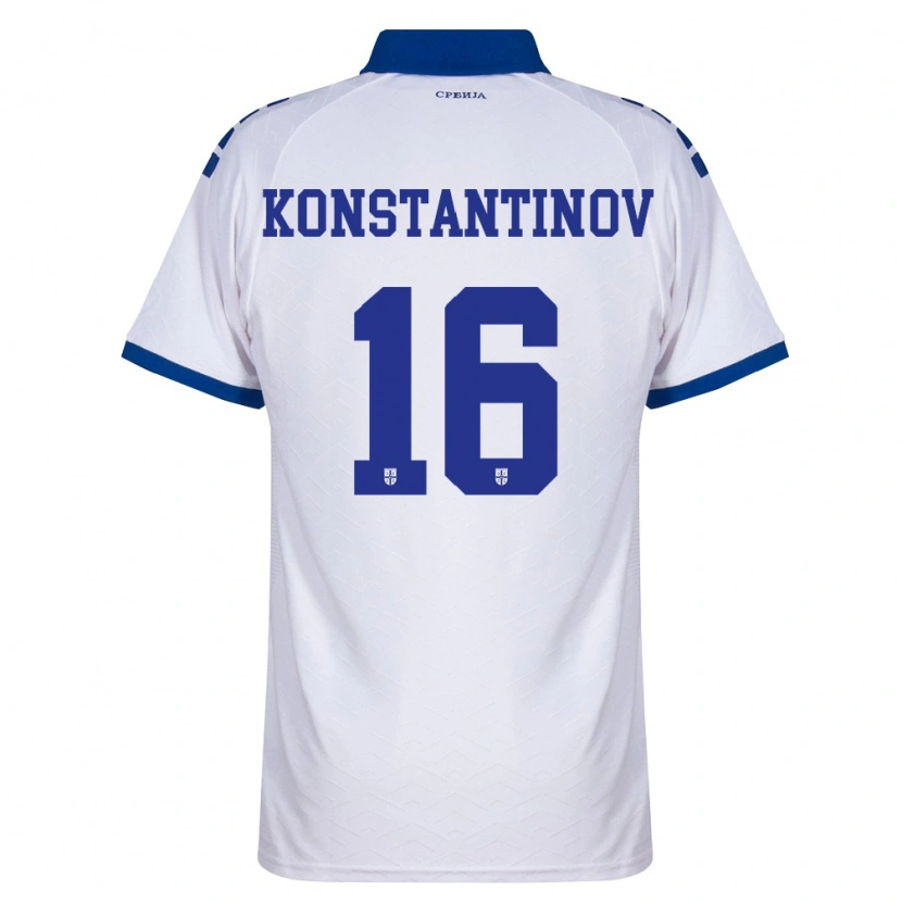 Danxen Dětské Srbsko Lazar Konstantinov #16 Námořnická Bílá Červená Daleko Hráčské Dresy 26-28 Dres