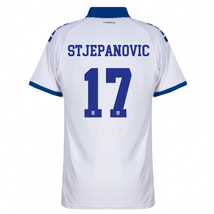 Danxen Dětské Srbsko Mateja Stjepanović #17 Námořnická Bílá Červená Daleko Hráčské Dresy 26-28 Dres