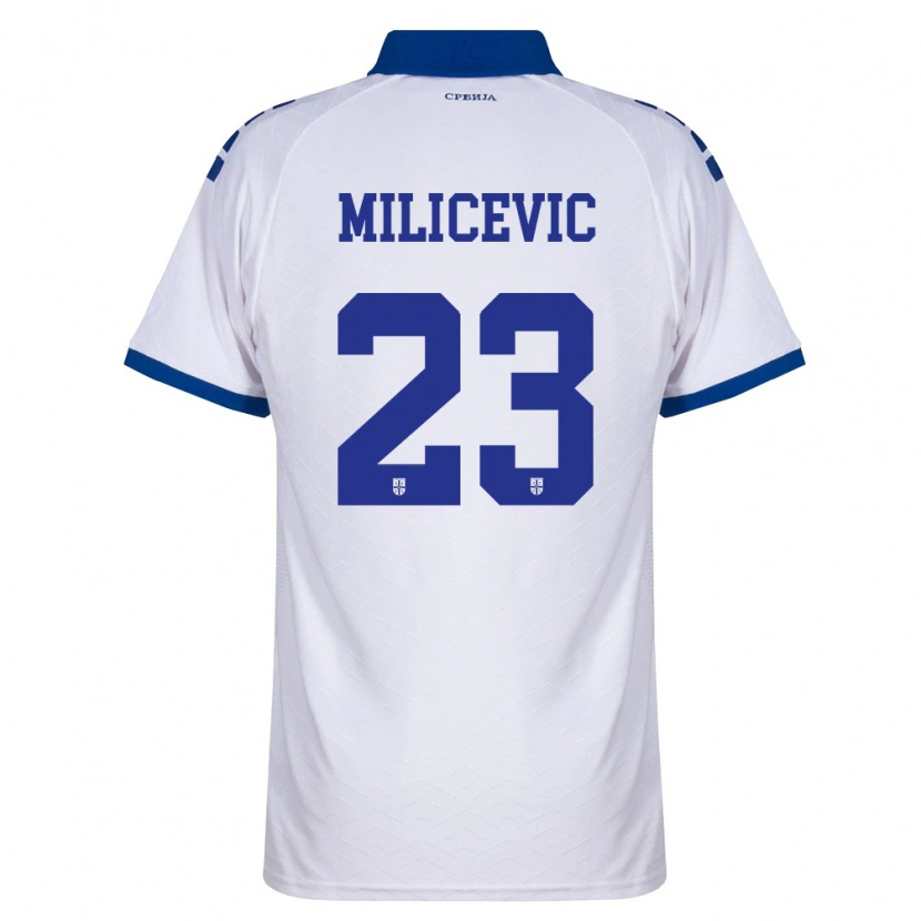 Danxen Dětské Srbsko Andrija Milicevic #23 Námořnická Bílá Červená Daleko Hráčské Dresy 26-28 Dres