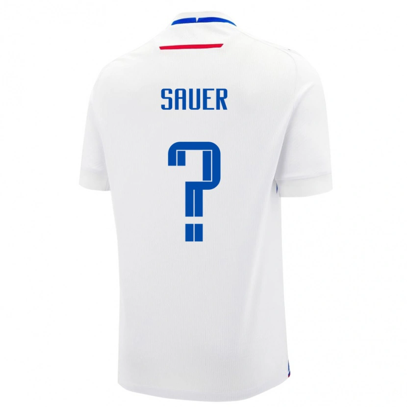 Danxen Dětské Slovensko Mario Sauer #0 Bílá Modrá Daleko Hráčské Dresy 26-28 Dres