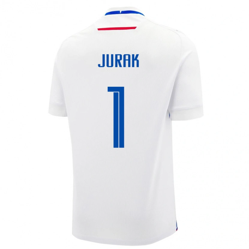Danxen Dětské Slovensko Marek Jurak #1 Bílá Modrá Daleko Hráčské Dresy 26-28 Dres