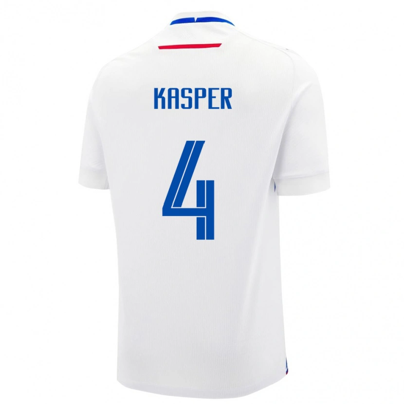 Danxen Dětské Slovensko Adam Kasper #4 Bílá Modrá Daleko Hráčské Dresy 26-28 Dres