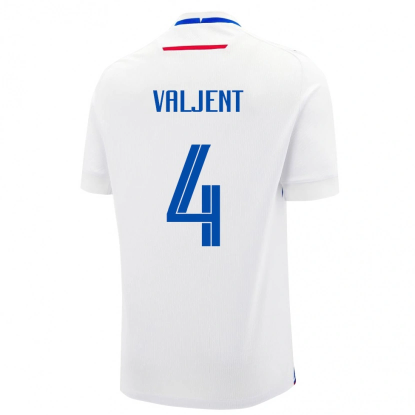 Danxen Dětské Slovensko Martin Valjent #4 Bílá Modrá Daleko Hráčské Dresy 26-28 Dres