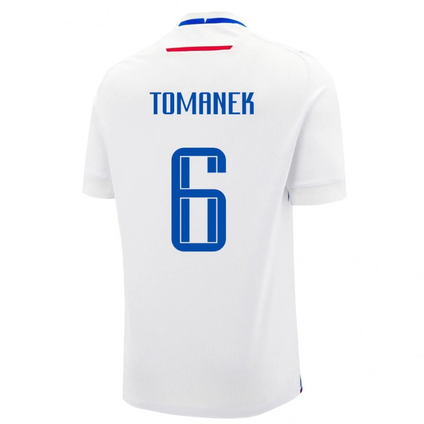 Danxen Dětské Slovensko Robert Tomanek #6 Bílá Modrá Daleko Hráčské Dresy 26-28 Dres