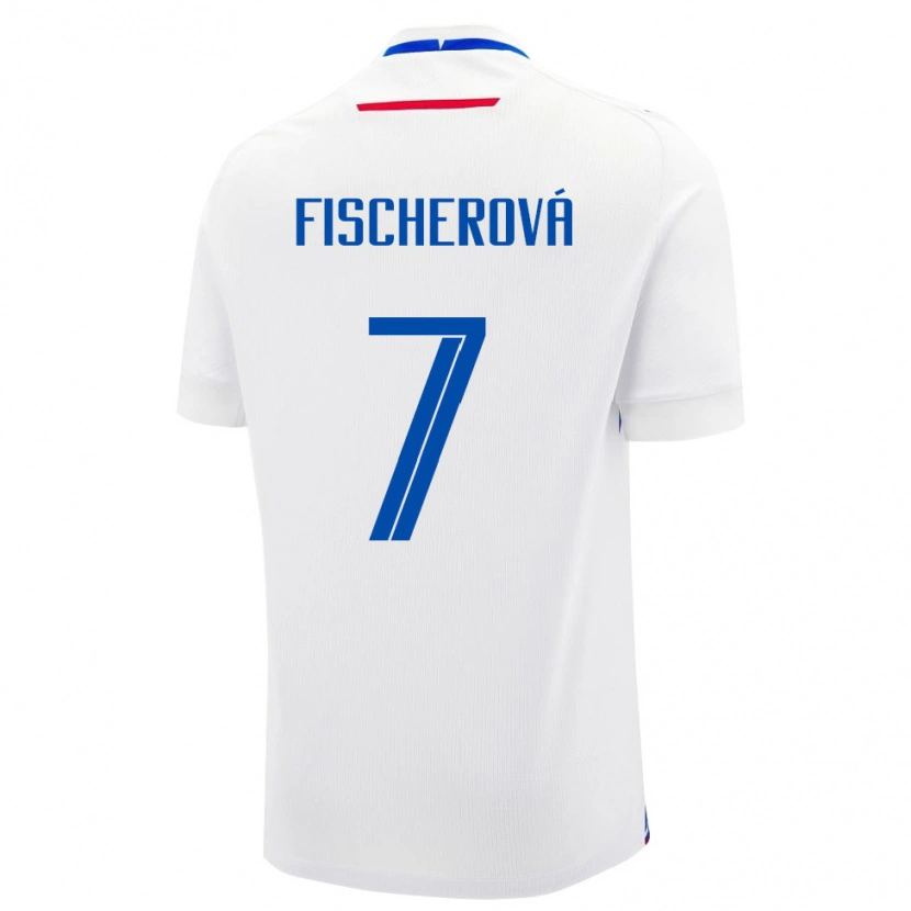 Danxen Dětské Slovensko Patrícia Fischerová #7 Bílá Modrá Daleko Hráčské Dresy 26-28 Dres