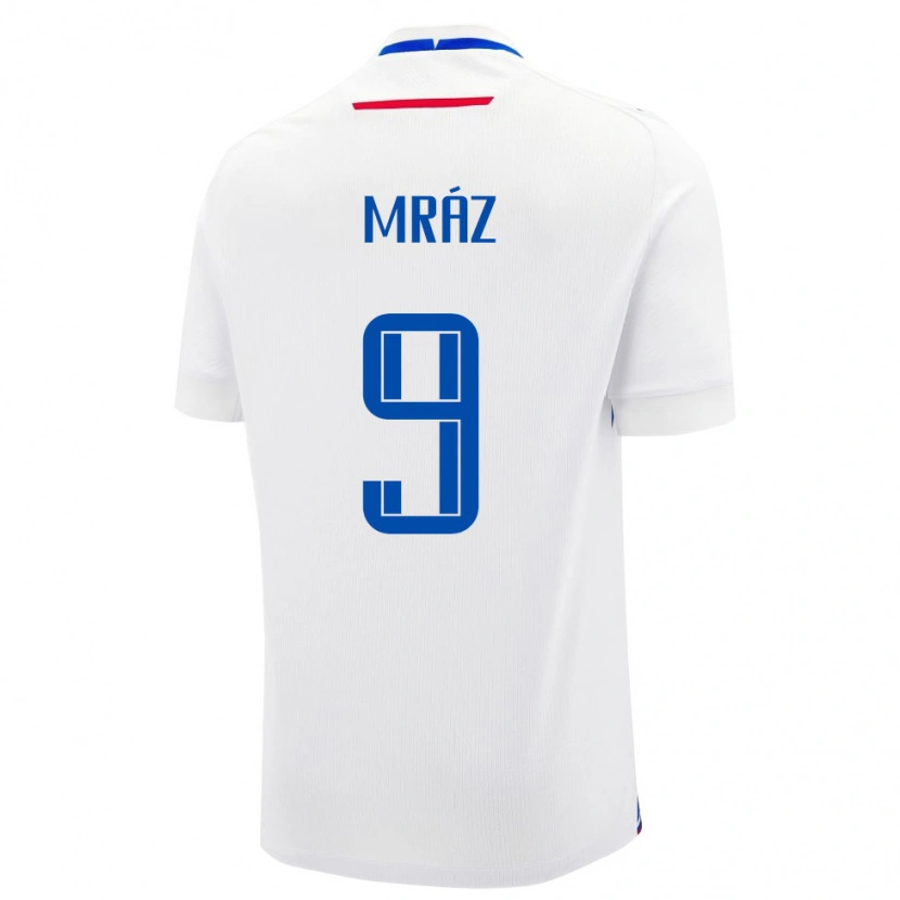 Danxen Dětské Slovensko Samuel Mráz #9 Bílá Modrá Daleko Hráčské Dresy 26-28 Dres