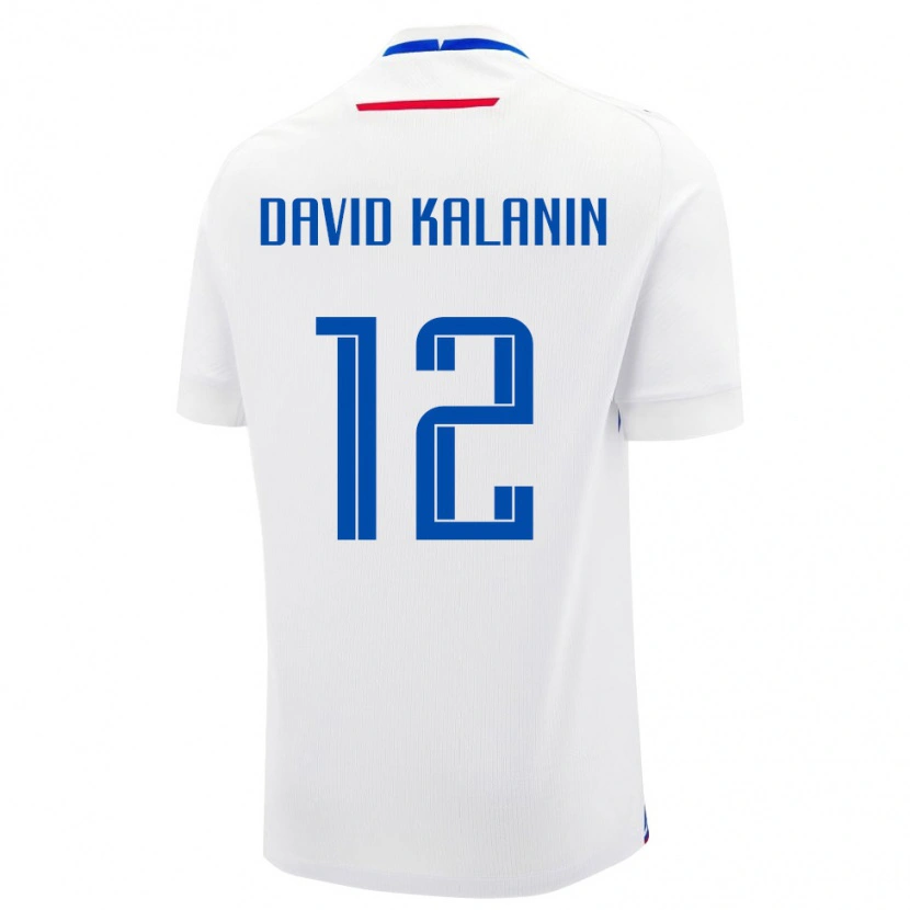 Danxen Dětské Slovensko David Kalanin #12 Bílá Modrá Daleko Hráčské Dresy 26-28 Dres