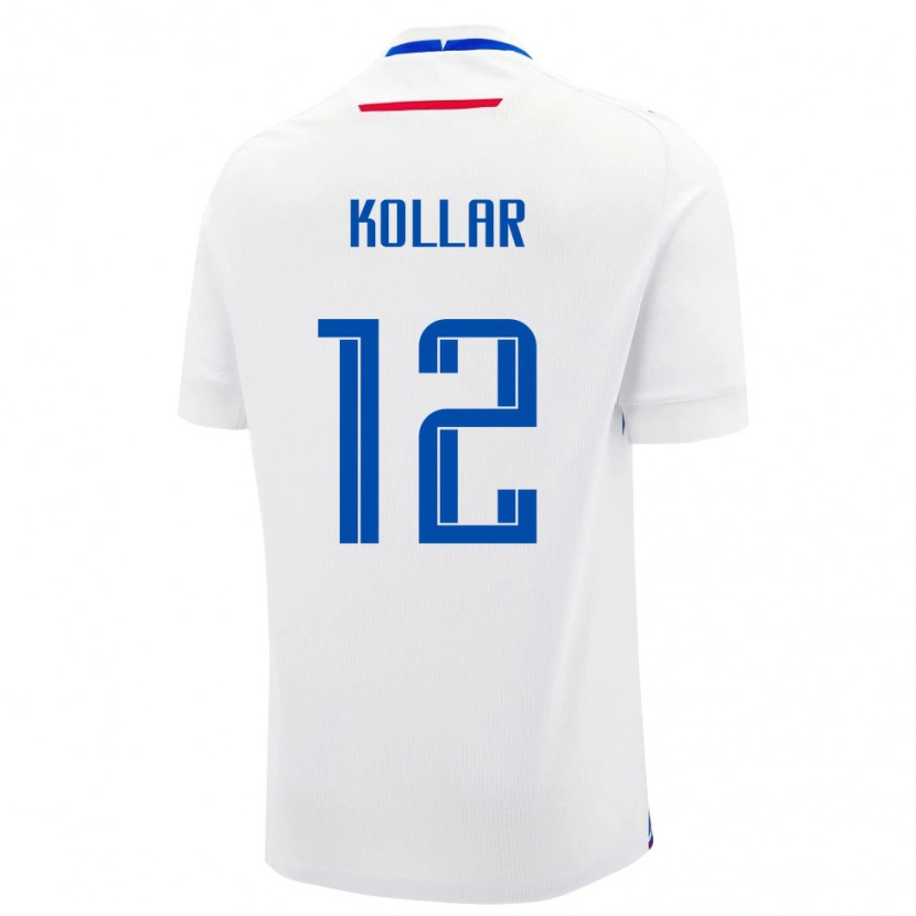 Danxen Dětské Slovensko Lenny Kollar #12 Bílá Modrá Daleko Hráčské Dresy 26-28 Dres