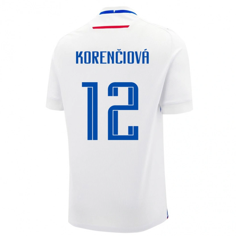 Danxen Dětské Slovensko Mária Korenčiová #12 Bílá Modrá Daleko Hráčské Dresy 26-28 Dres