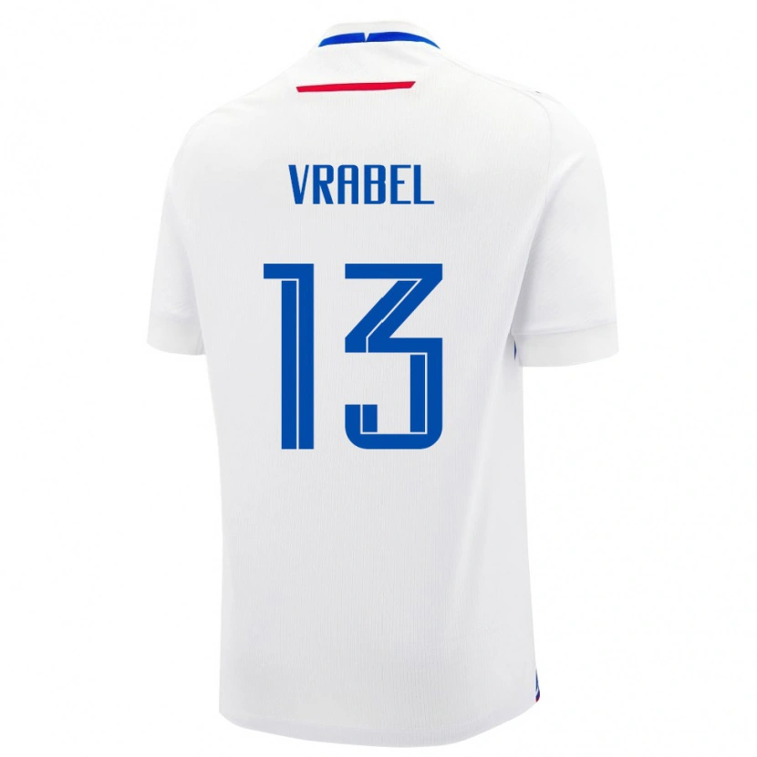 Danxen Dětské Slovensko Viliam Vrabel #13 Bílá Modrá Daleko Hráčské Dresy 26-28 Dres