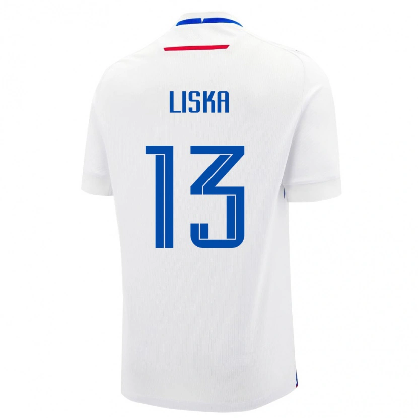 Danxen Dětské Slovensko Lukas Liska #13 Bílá Modrá Daleko Hráčské Dresy 26-28 Dres
