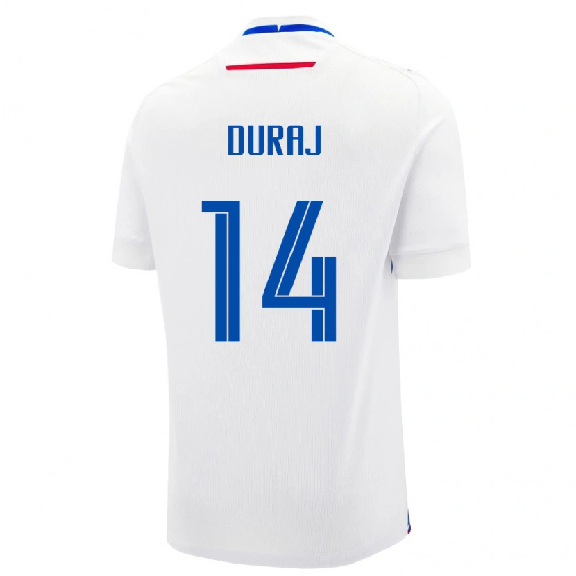 Danxen Dětské Slovensko Michal Duraj #14 Bílá Modrá Daleko Hráčské Dresy 26-28 Dres