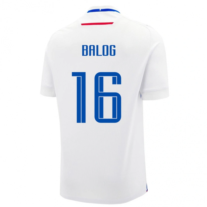 Danxen Dětské Slovensko Dominik Balog #16 Bílá Modrá Daleko Hráčské Dresy 26-28 Dres