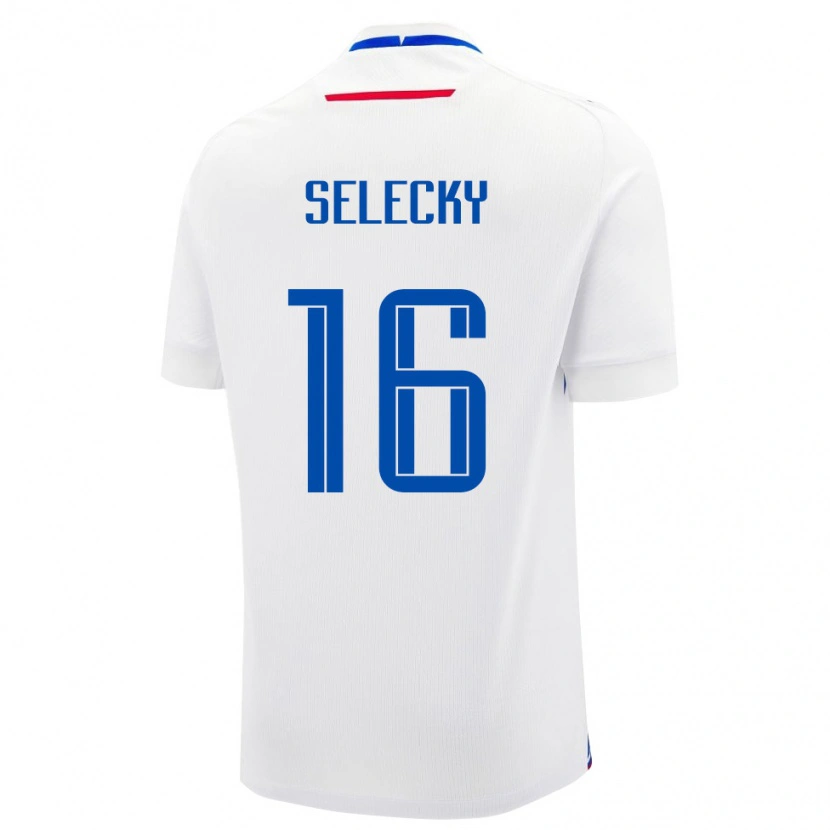 Danxen Dětské Slovensko Alexander Selecky #16 Bílá Modrá Daleko Hráčské Dresy 26-28 Dres