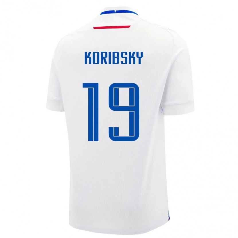 Danxen Dětské Slovensko Simon Koribsky #19 Bílá Modrá Daleko Hráčské Dresy 26-28 Dres