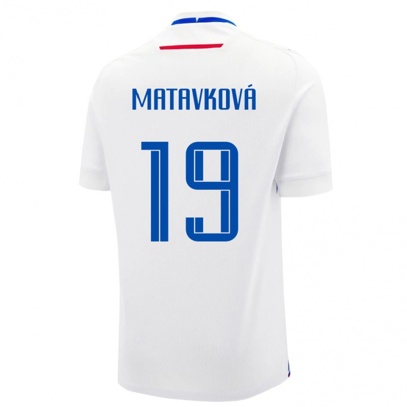 Danxen Dětské Slovensko Ľudmila Maťavková #19 Bílá Modrá Daleko Hráčské Dresy 26-28 Dres