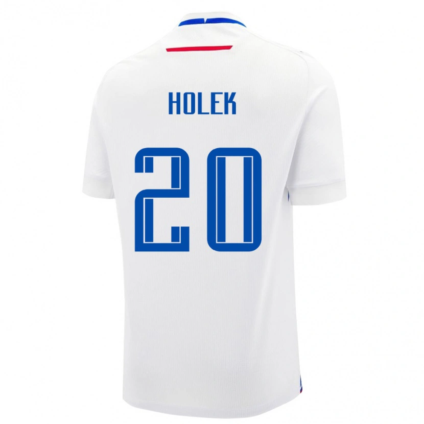 Danxen Dětské Slovensko Jakub Holek #20 Bílá Modrá Daleko Hráčské Dresy 26-28 Dres