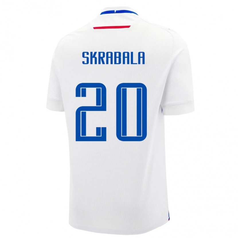 Danxen Dětské Slovensko Marko Skrabala #20 Bílá Modrá Daleko Hráčské Dresy 26-28 Dres