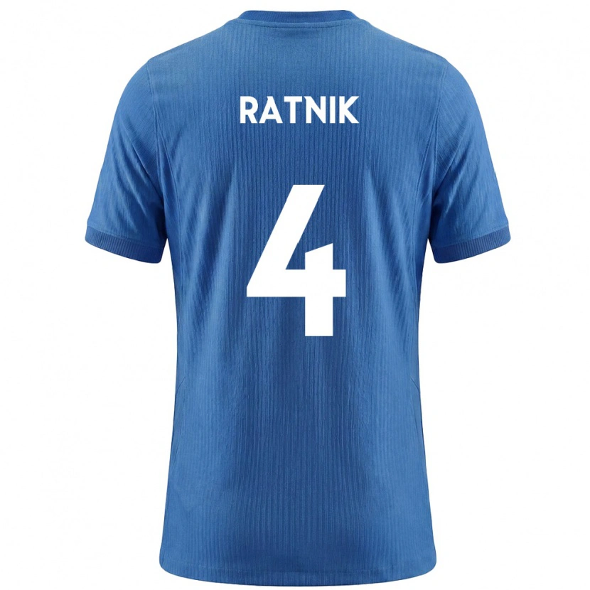 Danxen Dětské Slovinsko Marcel Ratnik #4 Modrá Bílá Daleko Hráčské Dresy 26-28 Dres