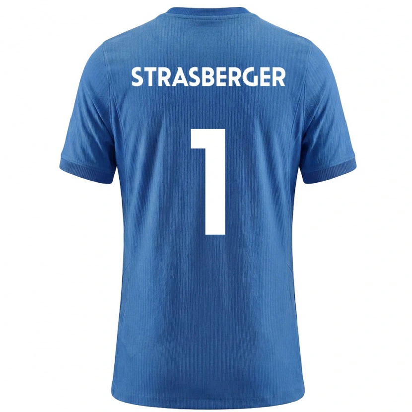 Danxen Dětské Slovinsko Tim Strasberger #1 Modrá Bílá Daleko Hráčské Dresy 26-28 Dres