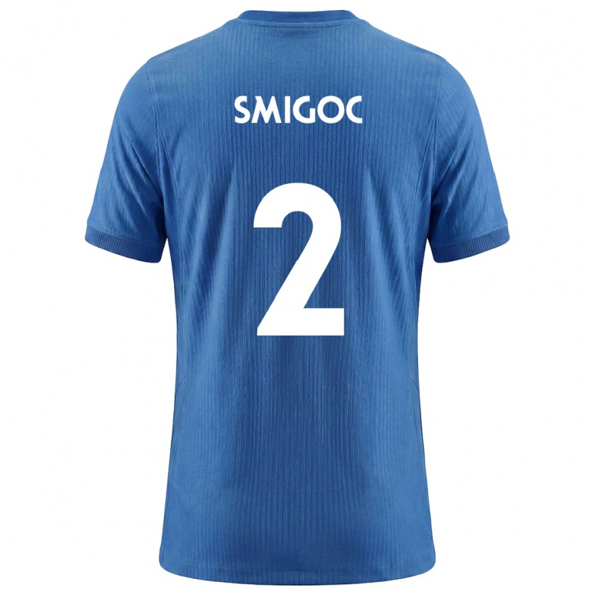 Danxen Dětské Slovinsko Teo Smigoc #2 Modrá Bílá Daleko Hráčské Dresy 26-28 Dres