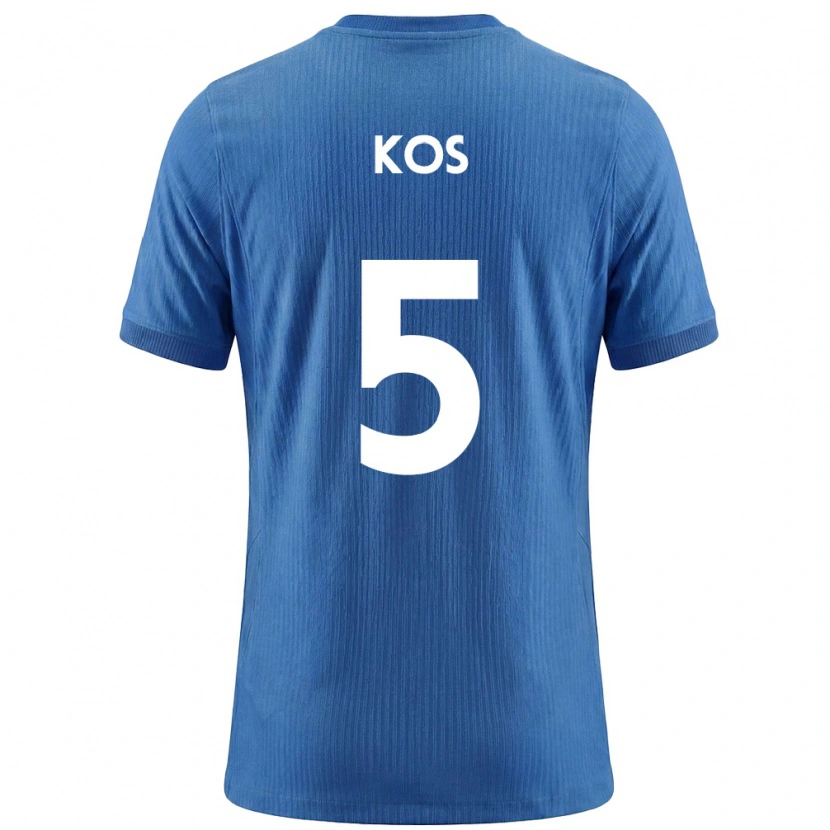 Danxen Dětské Slovinsko Evelina Kos #5 Modrá Bílá Daleko Hráčské Dresy 26-28 Dres