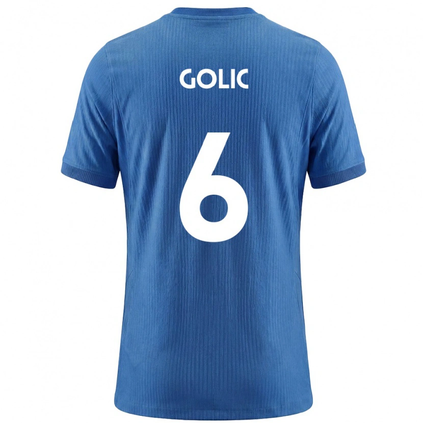 Danxen Dětské Slovinsko Lovro Golic #6 Modrá Bílá Daleko Hráčské Dresy 26-28 Dres