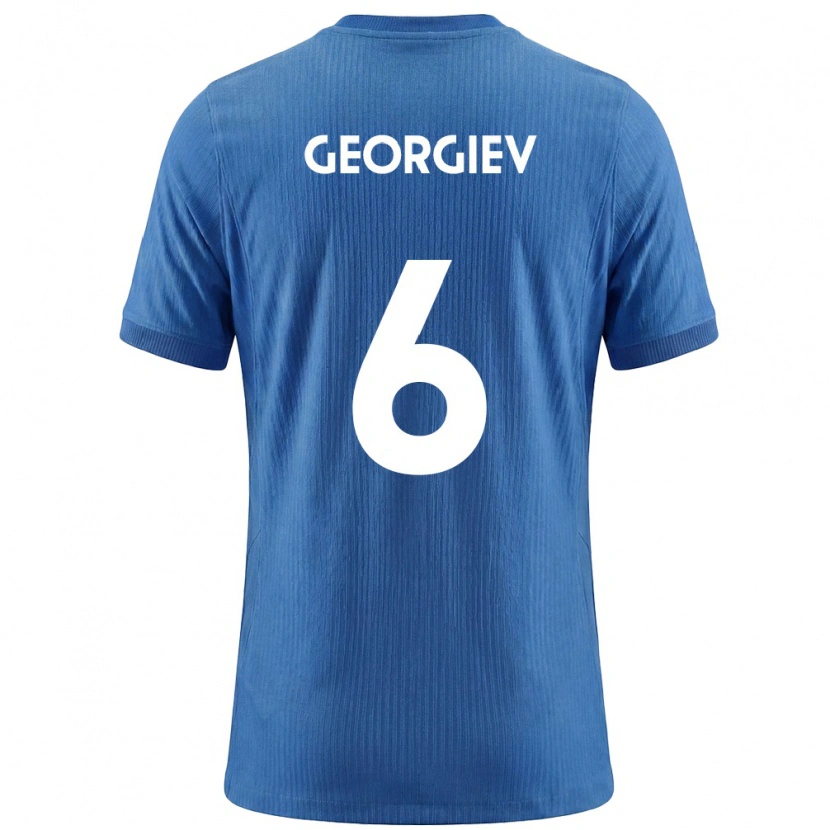 Danxen Dětské Slovinsko Luka Georgiev #6 Modrá Bílá Daleko Hráčské Dresy 26-28 Dres