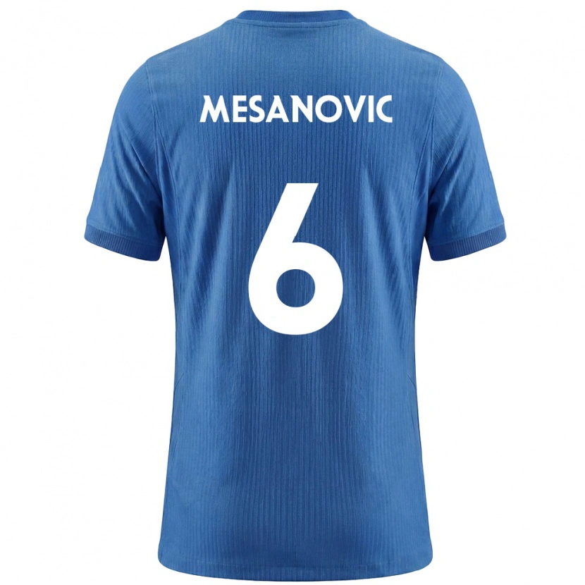 Danxen Dětské Slovinsko Emin Mesanovic #6 Modrá Bílá Daleko Hráčské Dresy 26-28 Dres