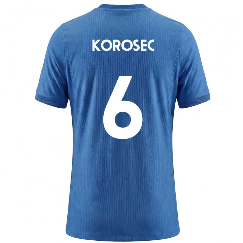 Danxen Dětské Slovinsko Kaja Korošec #6 Modrá Bílá Daleko Hráčské Dresy 26-28 Dres