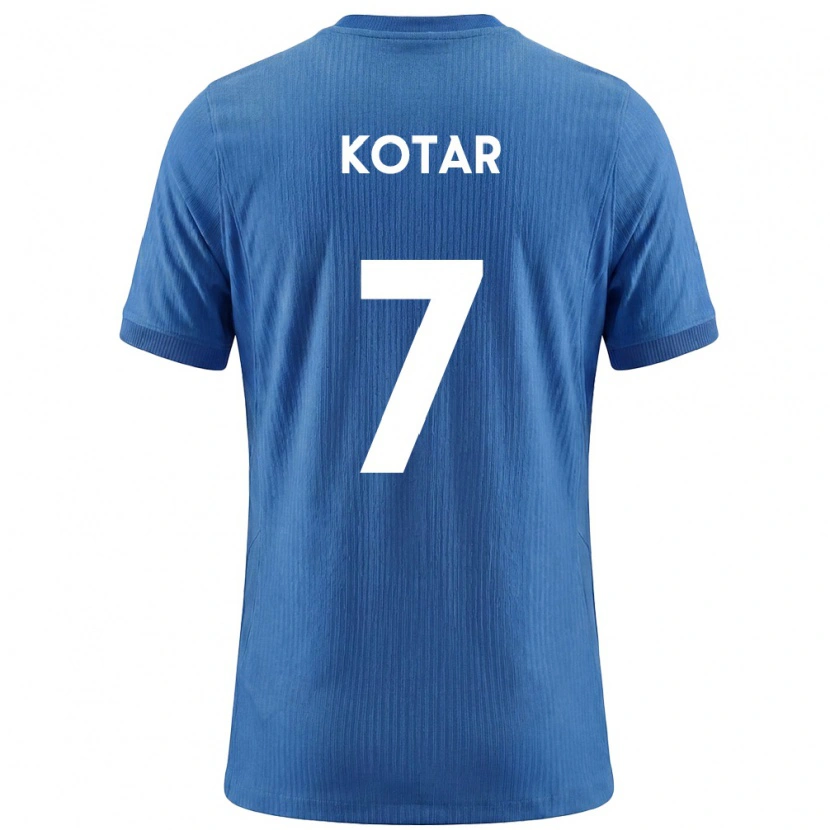 Danxen Dětské Slovinsko Tristan Kotar #7 Modrá Bílá Daleko Hráčské Dresy 26-28 Dres