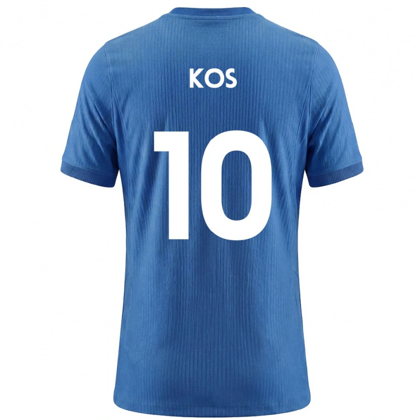 Danxen Dětské Slovinsko Liam Kos #10 Modrá Bílá Daleko Hráčské Dresy 26-28 Dres