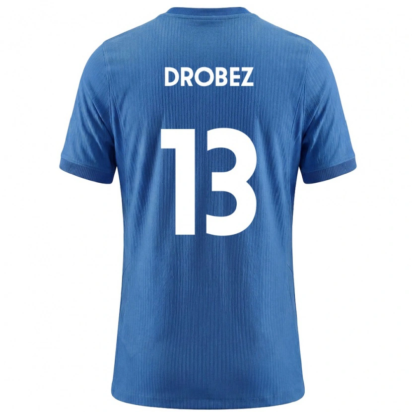 Danxen Dětské Slovinsko Timotej Drobez #13 Modrá Bílá Daleko Hráčské Dresy 26-28 Dres