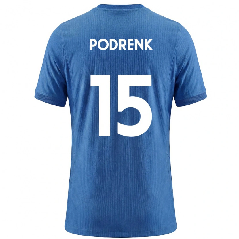 Danxen Dětské Slovinsko Nik Podrenk #15 Modrá Bílá Daleko Hráčské Dresy 26-28 Dres