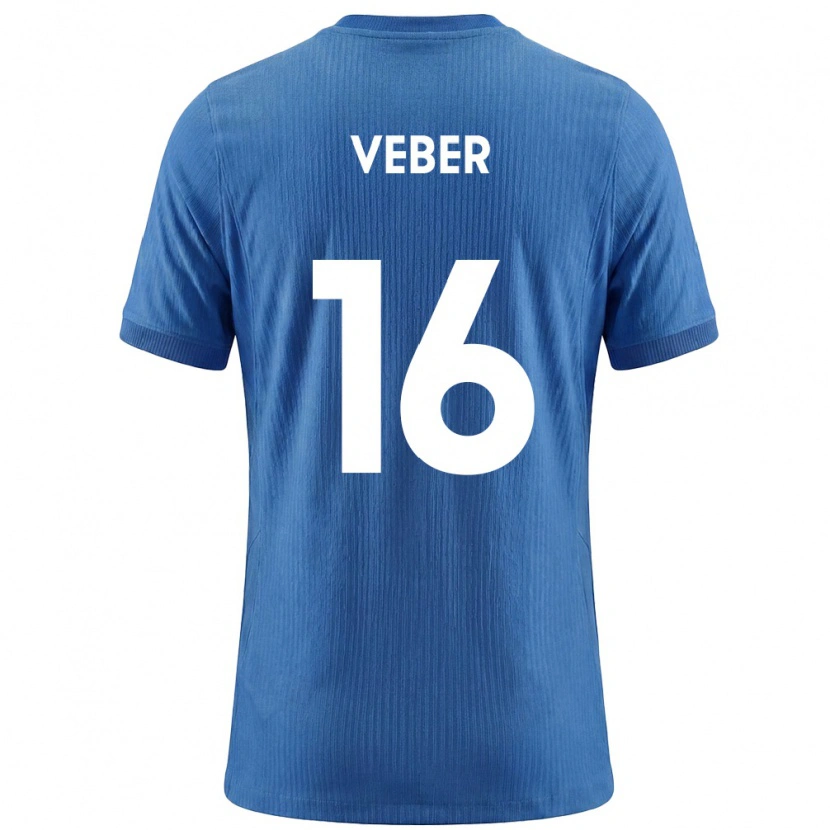 Danxen Dětské Slovinsko Lukas Veber #16 Modrá Bílá Daleko Hráčské Dresy 26-28 Dres