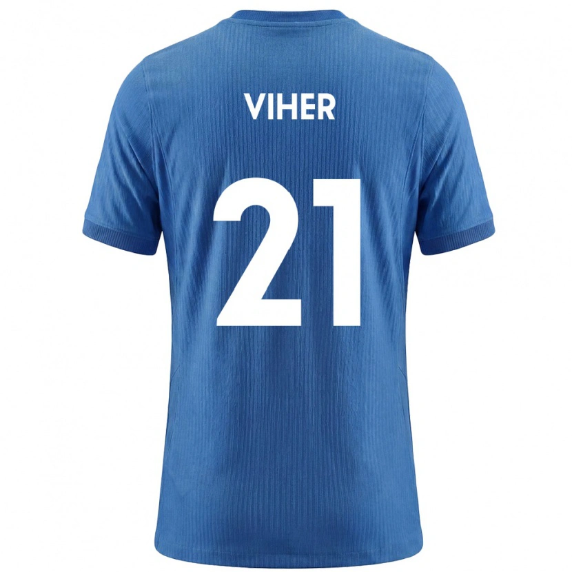 Danxen Dětské Slovinsko Nejc Viher #21 Modrá Bílá Daleko Hráčské Dresy 26-28 Dres